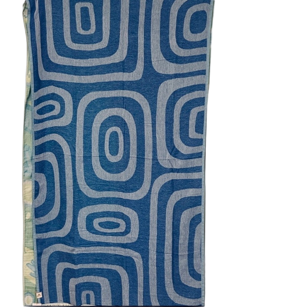Modern in Blues Towel Travel Blanket Wrap FLiPSiDE 2 Side Woven Organic